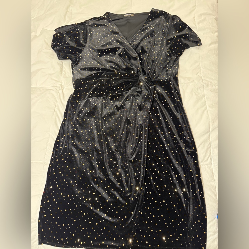 Plus Size Velvet Wrap Dress